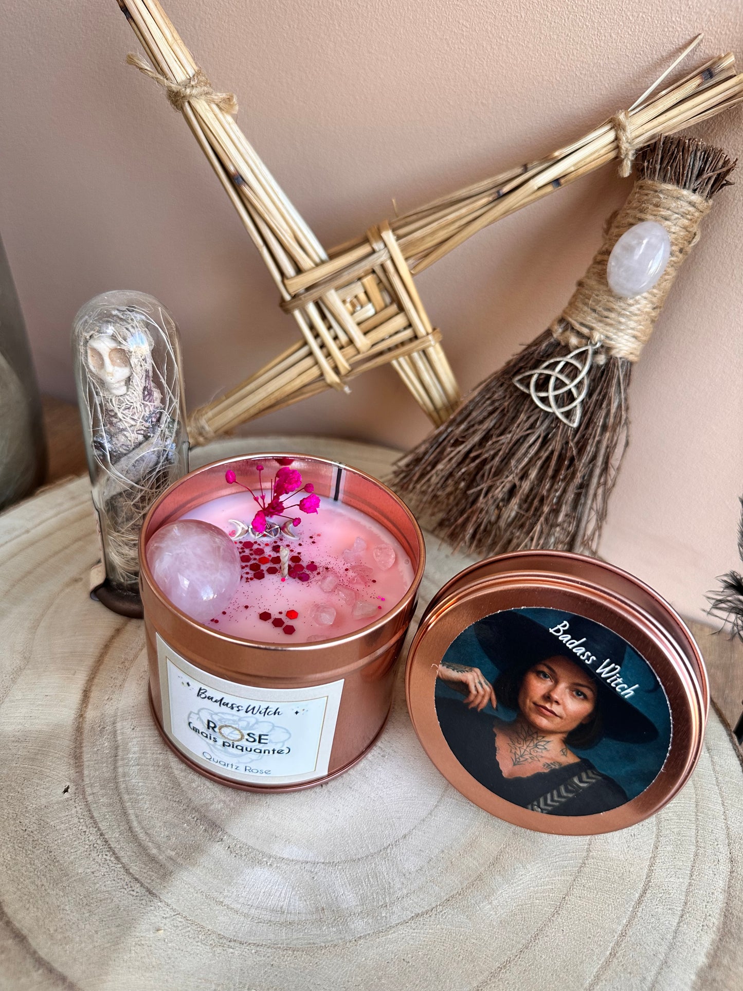 Bougie "Rose mais piquante"